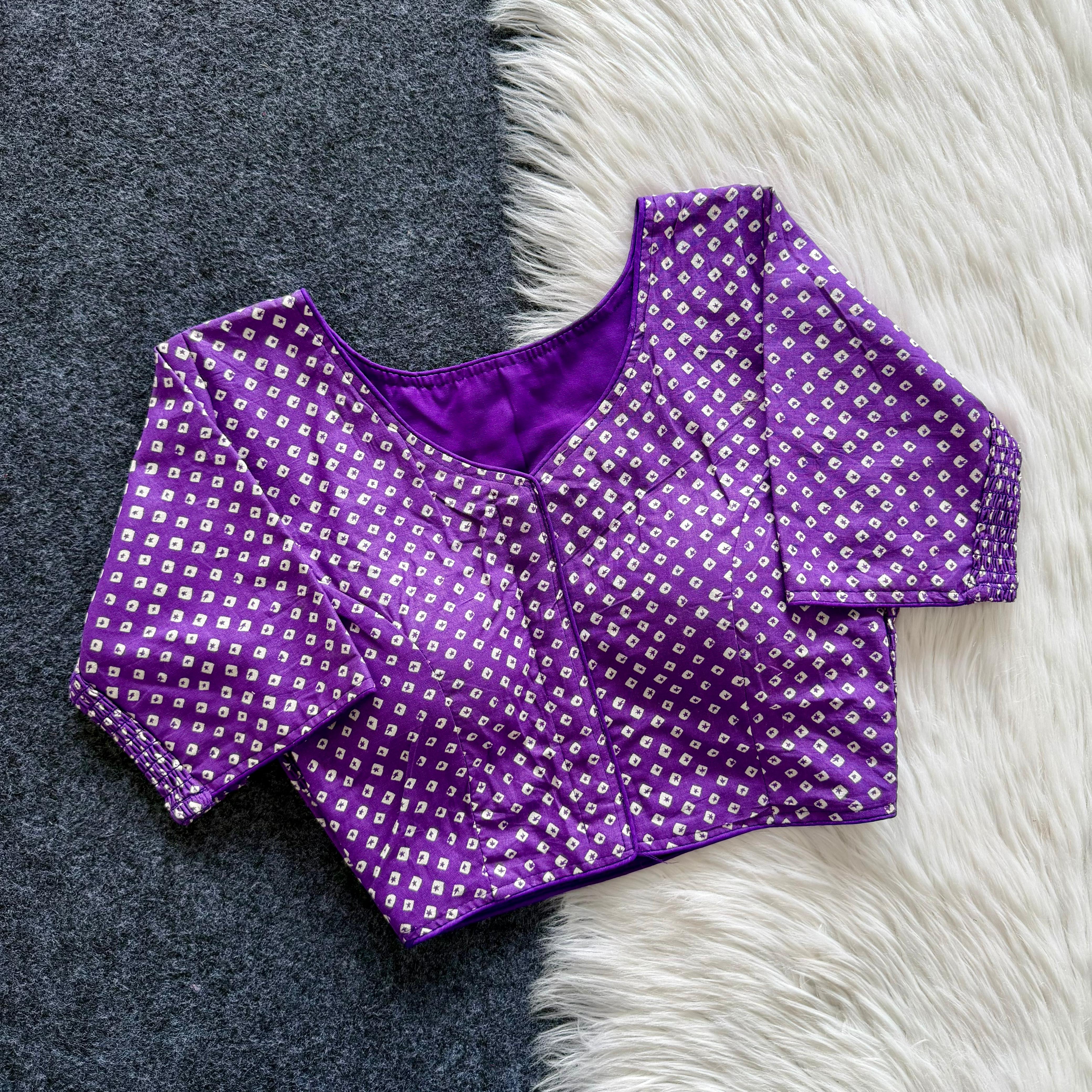 Ojalika Cotton Blouse-Stretch-Violet